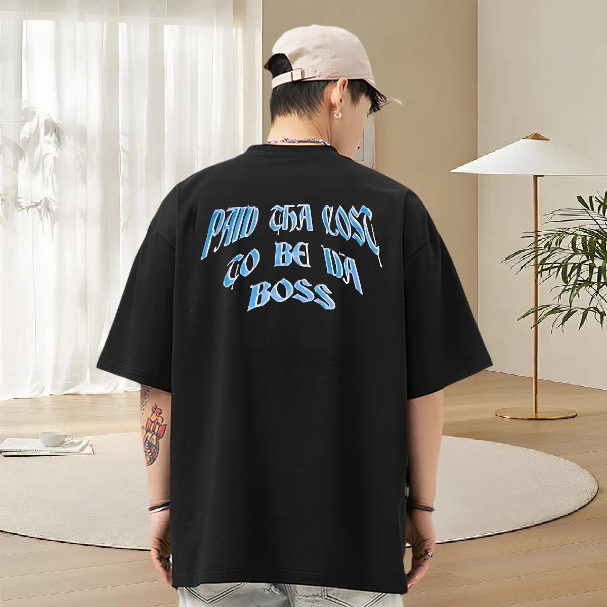 Brand Men Clothes T-Shirt 180g Cotton Casual Daily Wear T-Shirts for Men Custom Cartoon 2024 New Tee Shirt