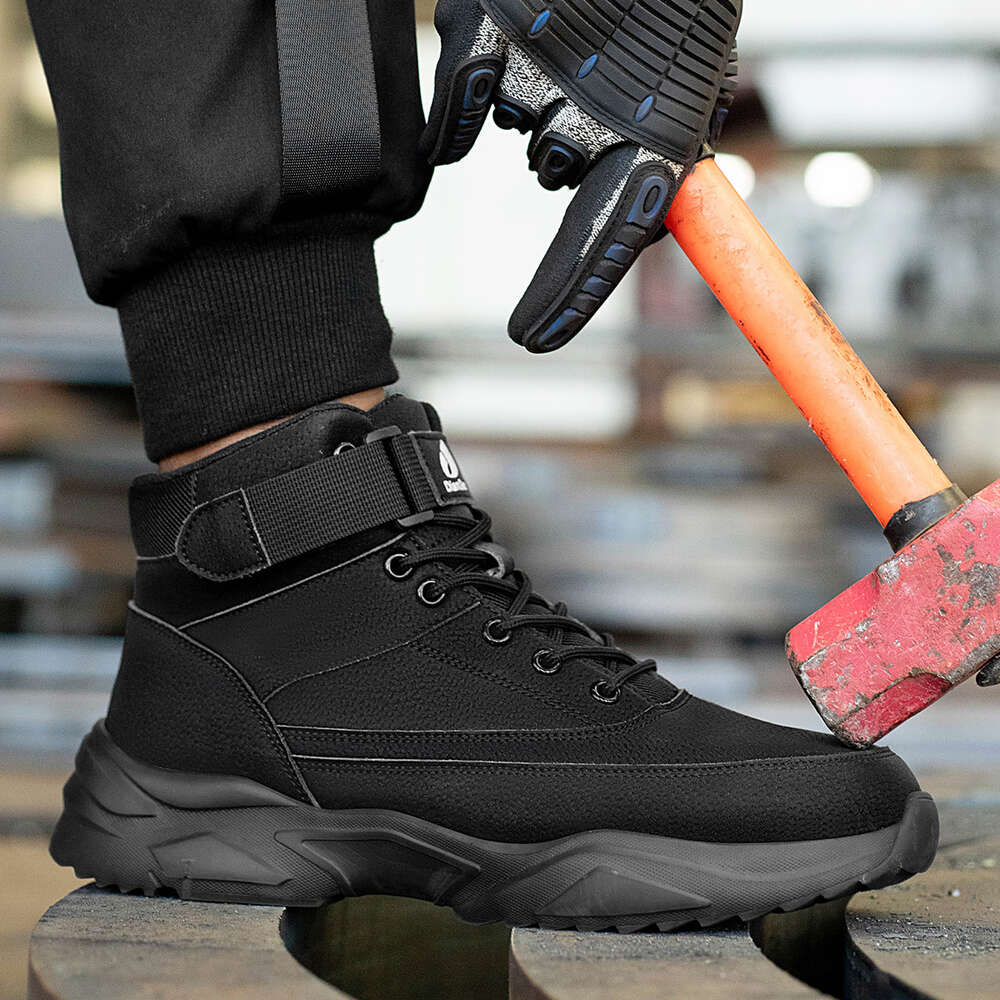 Construction Indestructible Steel Toe Cap Boot Safety Men Leather Non Slip Boots Work Shoes