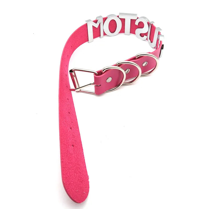 30MM Punk Big Rhinestone Letter Daddy Customized Collar Choker Necklace Goth Sexy BDSM Role Age Cosplay Party Jewelry Gift 240531