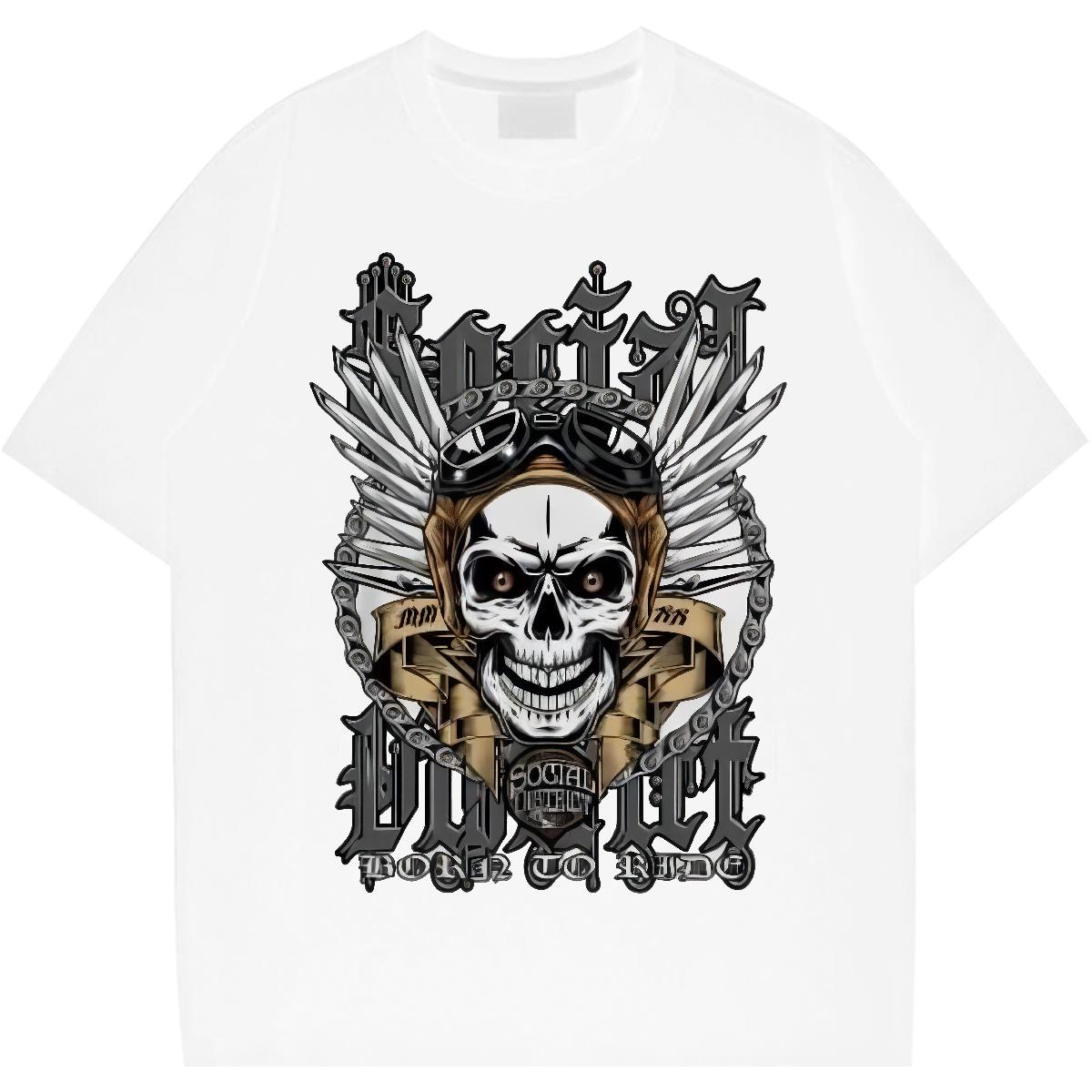 Soft Mens T Shirts Sports Casual Short sleeve Cotton Soft Men Tops Tees Designer Fashion Skull Tops Shirt