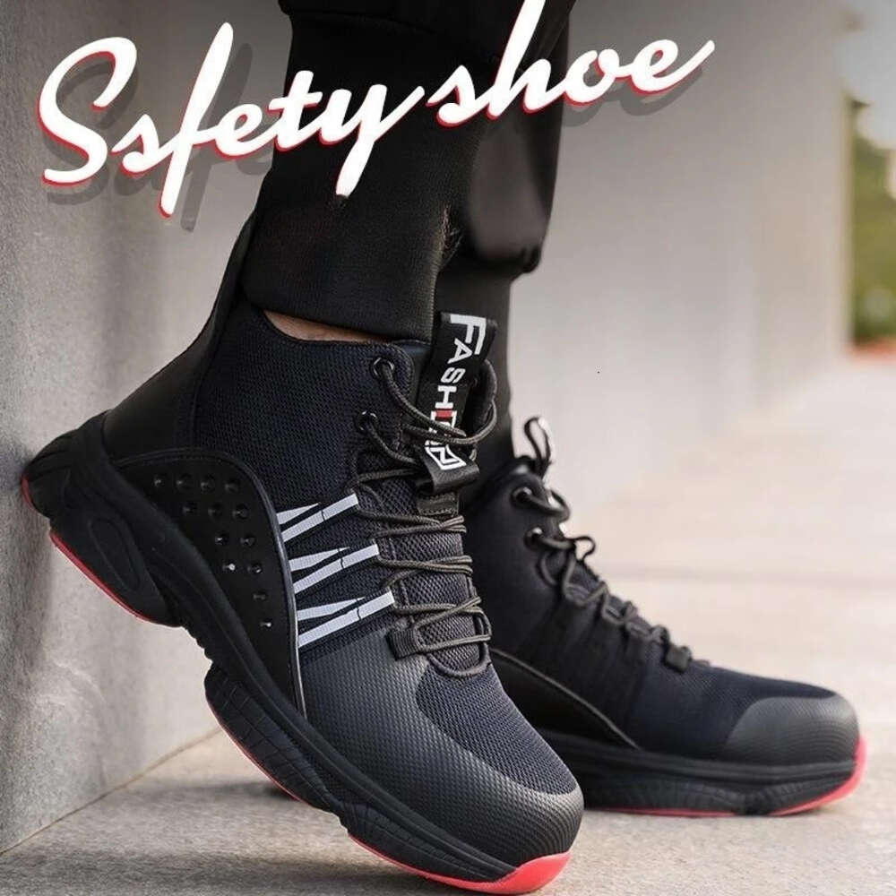 Steel Toe Boots Men For Work Indestructible Black Safety Non Slip Cap Anti-Smash Outdoor Security Shoes