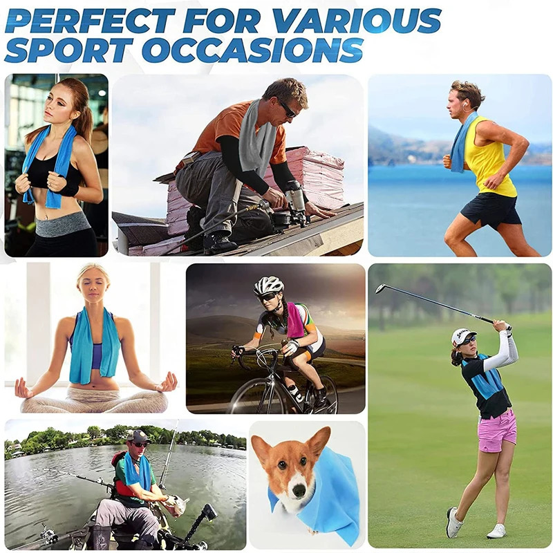 10pcs Sport Cooling Towel Microfiber Instant Cool Ice Face Towels for Gym Swimming Yoga Running Quickdry Cloth 240601