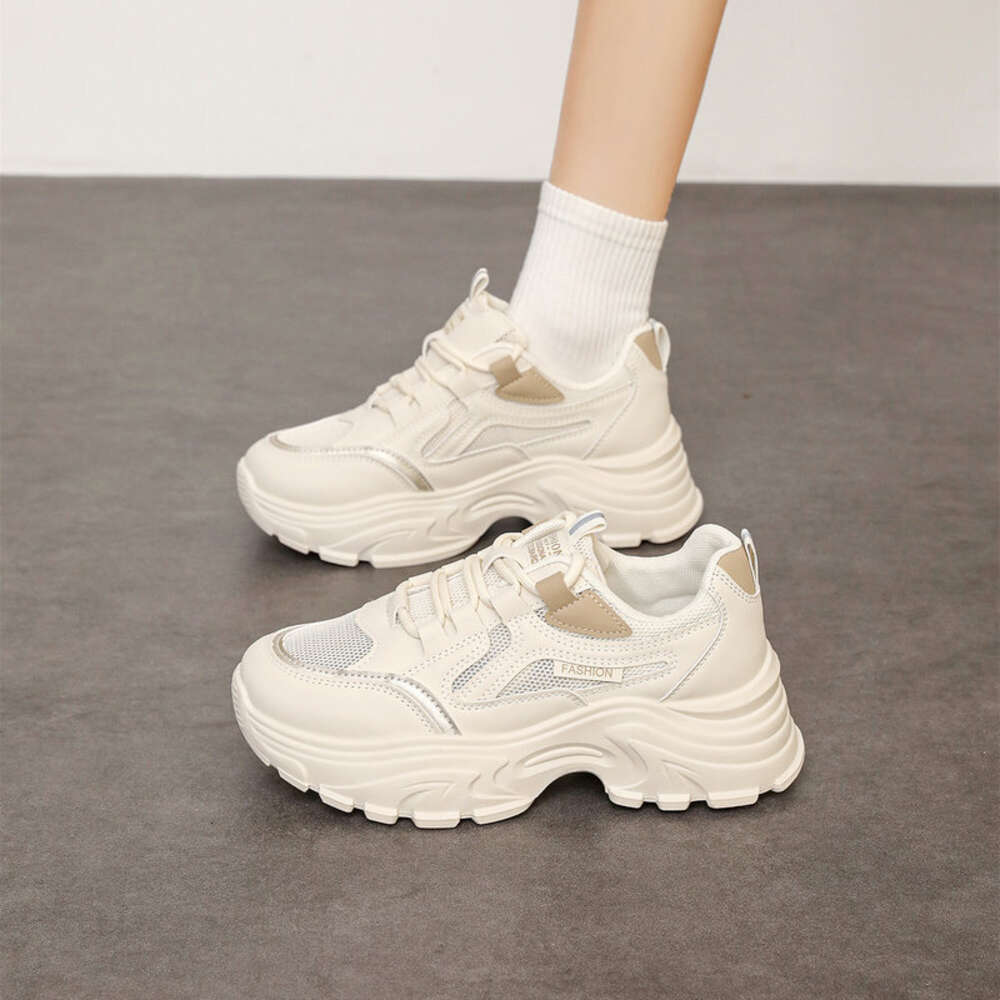 Chunky Sneakers for Women Platform Fashion White Dad Shoes Summer Mesh Breathable Wedge Casual Walking Tennis ddmythur