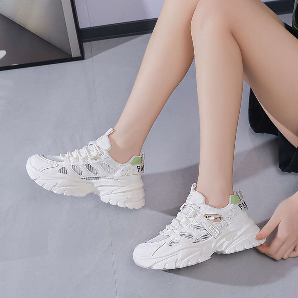 Summer New Chunky Sneaker for Women Fashion Platform White Mesh Casual Dad Shoes Comfort Wedge Walking Sport Tennis ddmythur