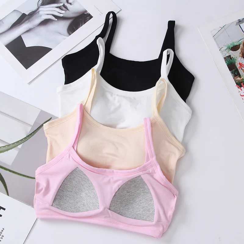 Camisole Womens Tanks Camis Girls Underwear Cotton Sport Training Bra Teenagers Girls Sling Small Vest Underwear Soft Breathable Teen Bras WX5.31
