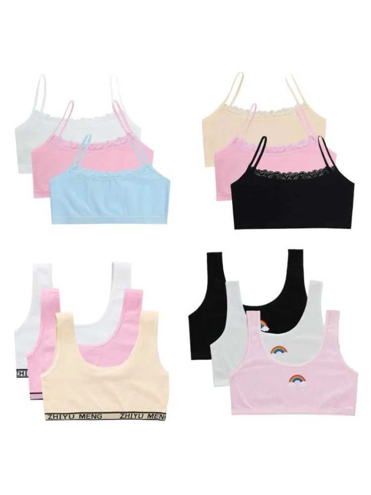 Camisole Camisole Girls Bra Tube Tops Cotton Teenager Underwear Summer Lingerie Training Sport s Brassiere Bra 8-14Years WX5.31