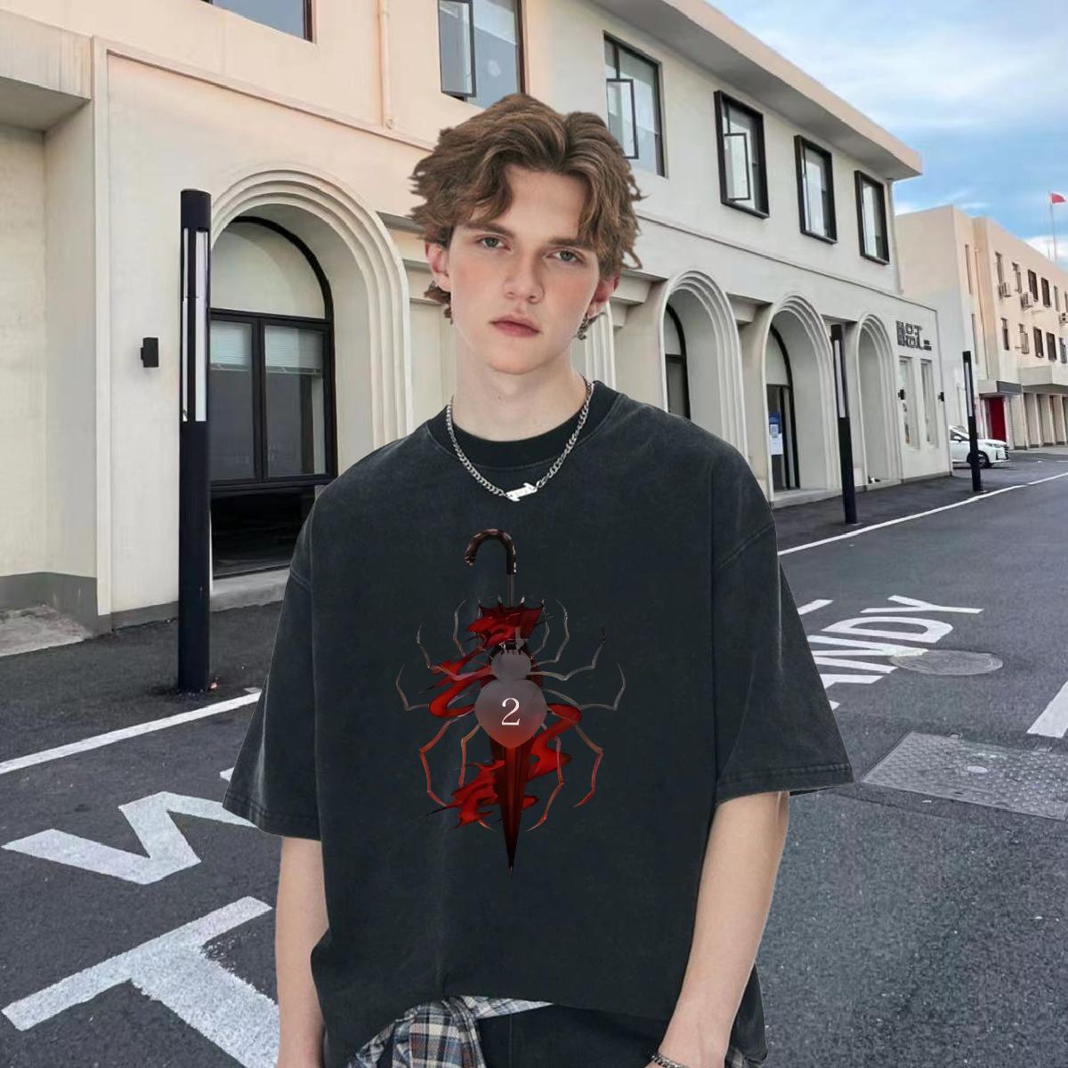 Soft Men Tshirts Breathable Short Sleeve Daily Wear T-Shirts for Men Cartoon Printing S-3XL Fashion New Tops