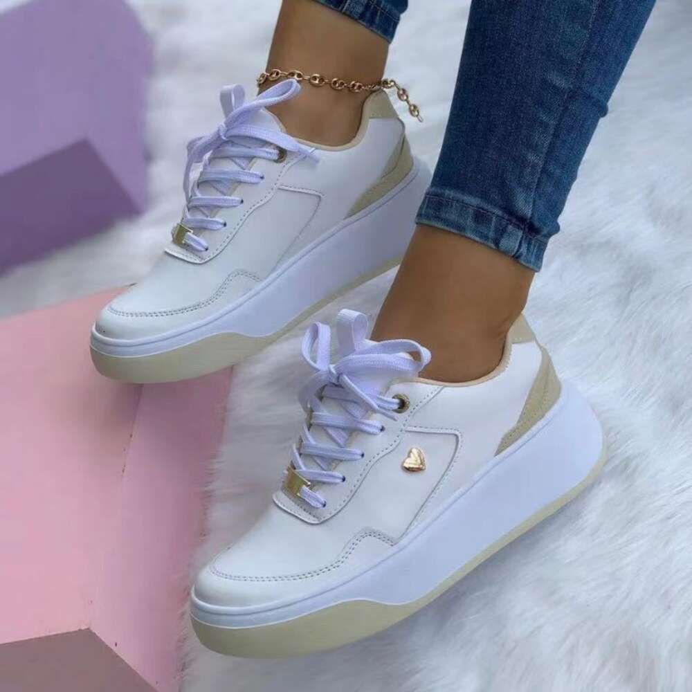 Ddmytiger Ddmytiger Sneakers Womensize PU Leather Casual Sport Ladies Platform Lace Up Vulcanized Shoes Zapatillas Mujer ddmythur