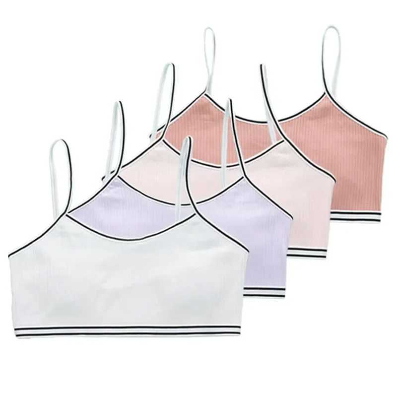 Camisole Camisole 4 Pcs/Lot Teen Girl Sports Bra s Top Camisole Underwear Puberty Small Training Bra For 8-16 Years Girls Training Bra WX5.31