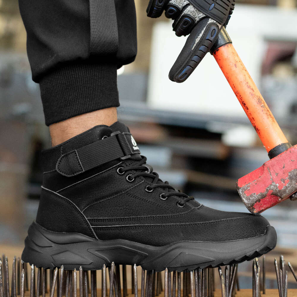 Construction Indestructible Steel Toe Cap Boot Safety Men Leather Non Slip Boots Work Shoes