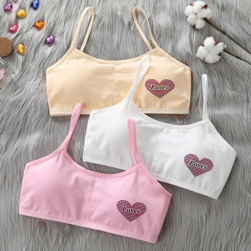 Camisole Camisole 3Pcs Bra for Girls Underwear Lingerie s Teens Teenage Adolescente 7-15T Cotton Teen Girls Clothing WX5.31