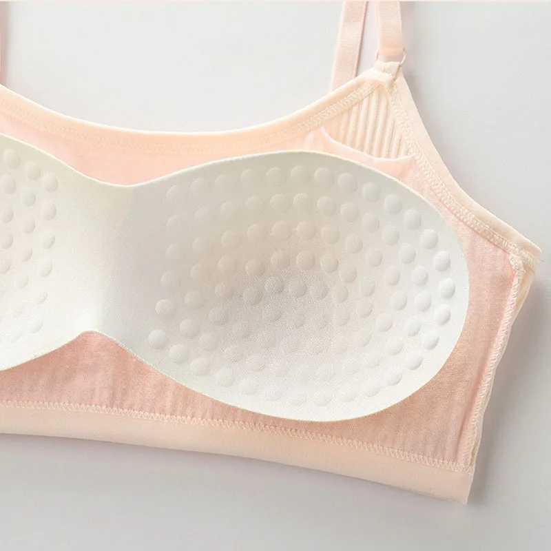 Camisole Camisole 4 pieces/batch lace underwear cotton girl bra detachable sponge cup baby girl training bra breathable teenage girl bra WX5.31