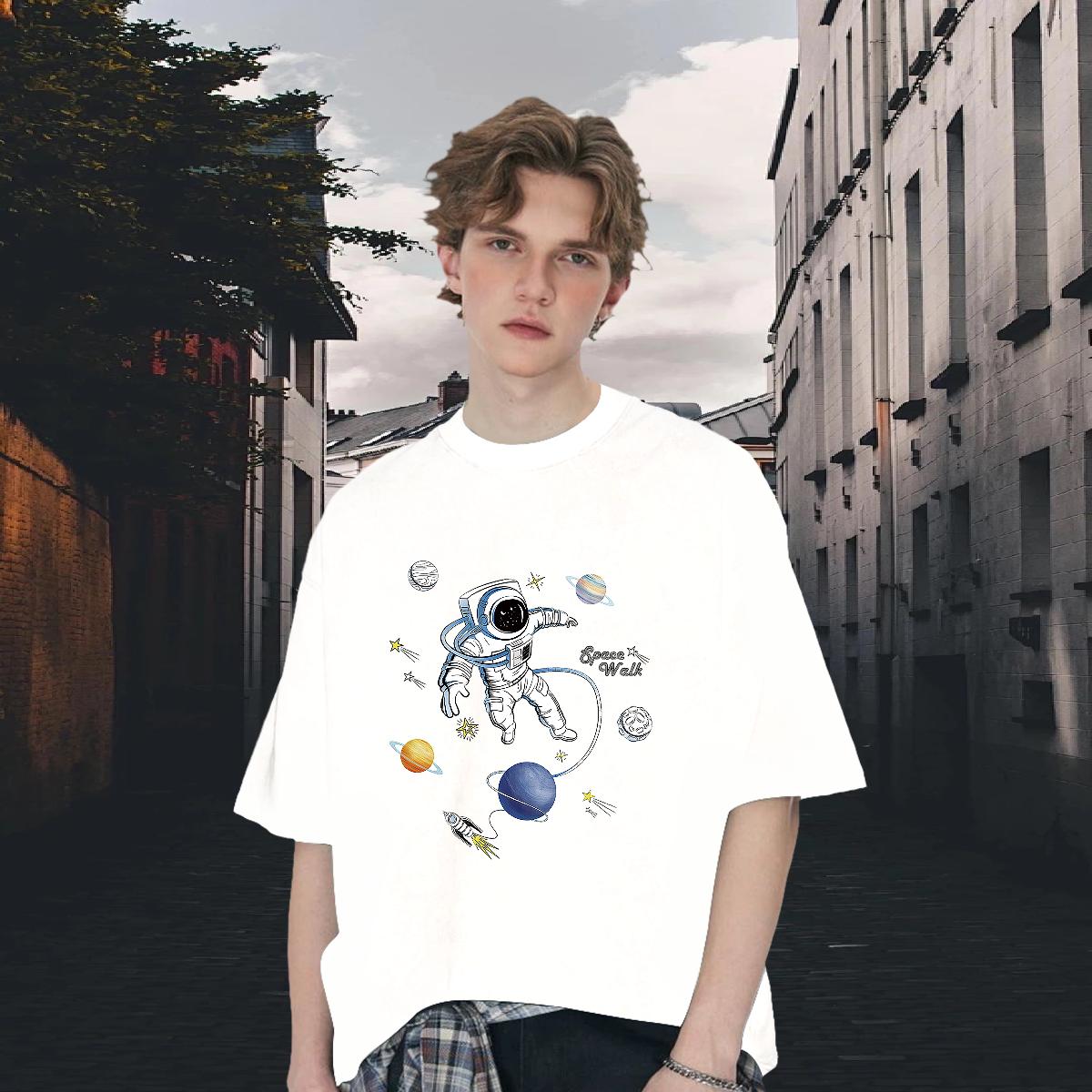 Loose Fit T shirt Beach Short sleeve Cotton Soft Men Tees Fashion Floral Print Tees Shirts