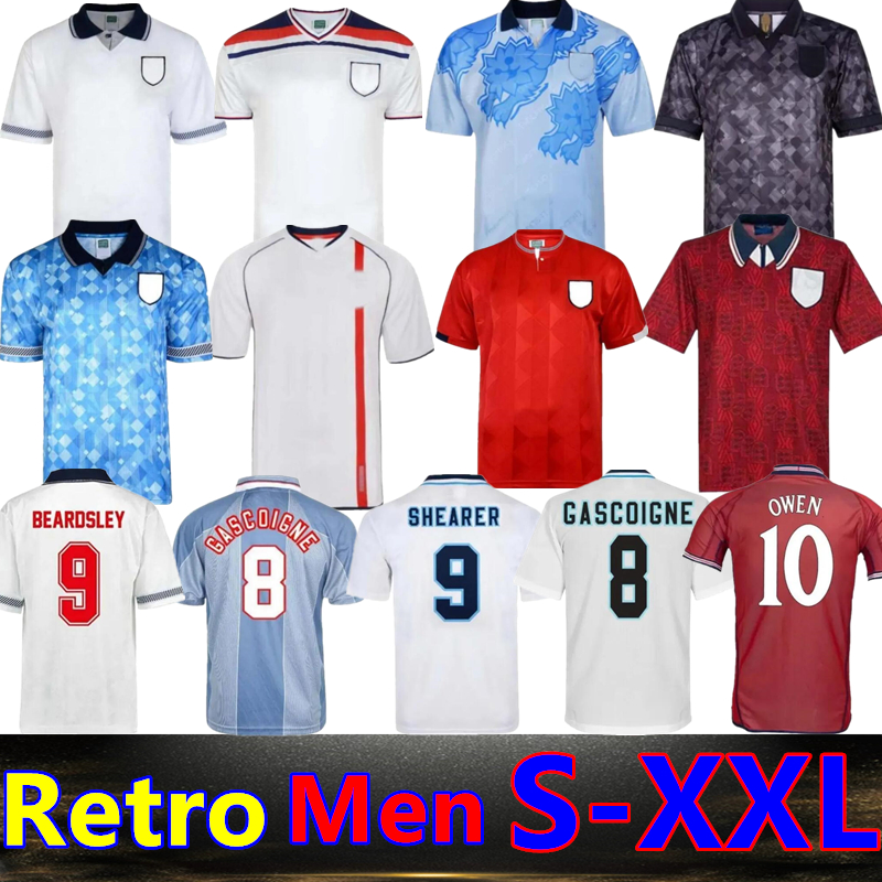SCHOLES SHEARER eNGLanDS Retro Soccer Jerseys 1990 96 Euro SHERINGHAM FOWLER 98 Vintage Football shirts FOWLER GASCOIGNE LAMPARD 2000 02 04 06 Classic Football Kit