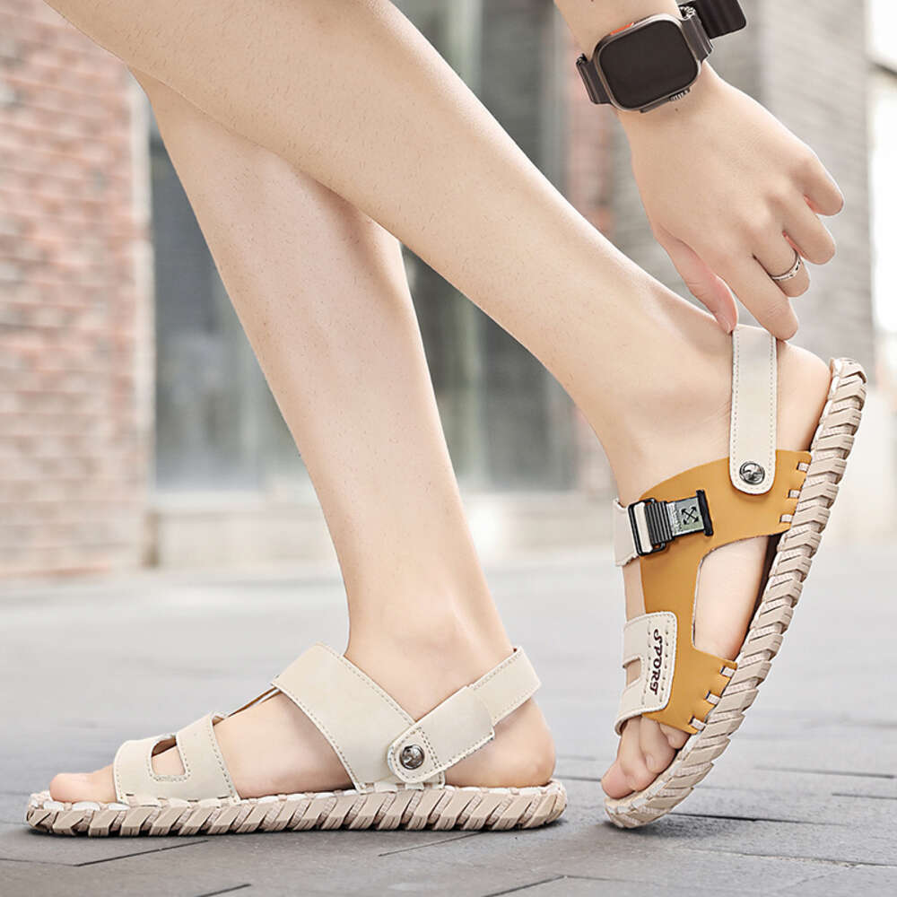 Classic Handmade Men's Sandals 2024 Summer New Fashion Slippers Outdoor Casual Non-slip Beach Shoes Flip-flops for Men ddmythur