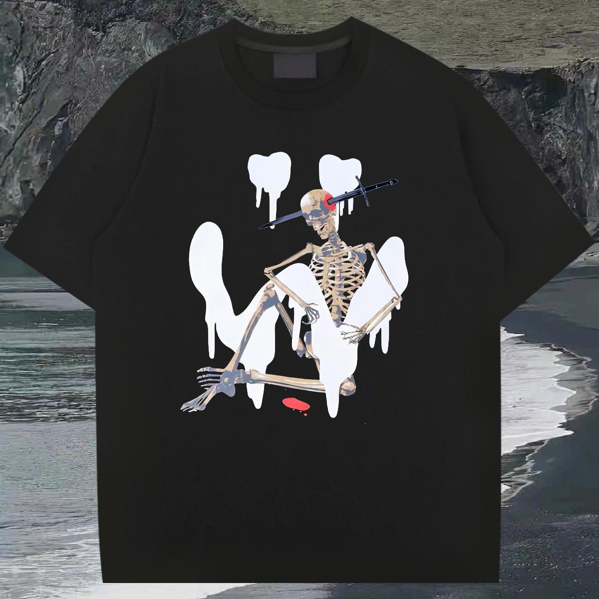 Popular Men Tshirts Breathable Crew Neck Cotton Street wear Hip Hop T-Shirts White Plus Size Brand Tops