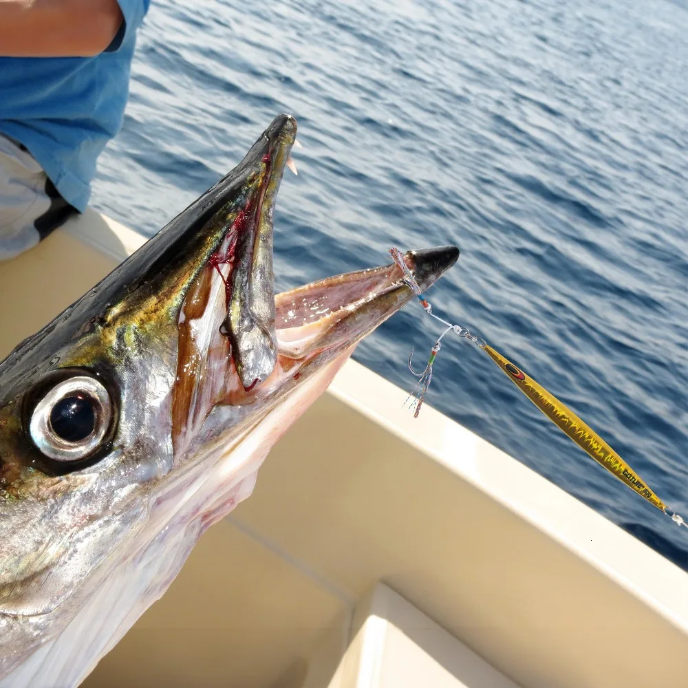 Goture 80g 160g 200g Jig Fishing Lure Set Fast Sinking Jigging Lure Double Hooks High Quality Metal Jig Seawater Fishing Bait 240603