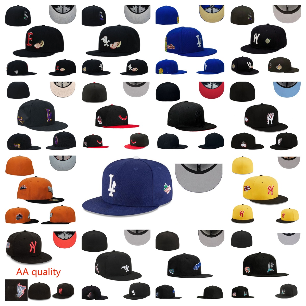 2024 Flat Casual Fitted hats Designer size Baseball football Caps letter Embroidery Cotton All Teams Logo Sport World Patched Full Closed stitched hats sizes 7-8 mix
