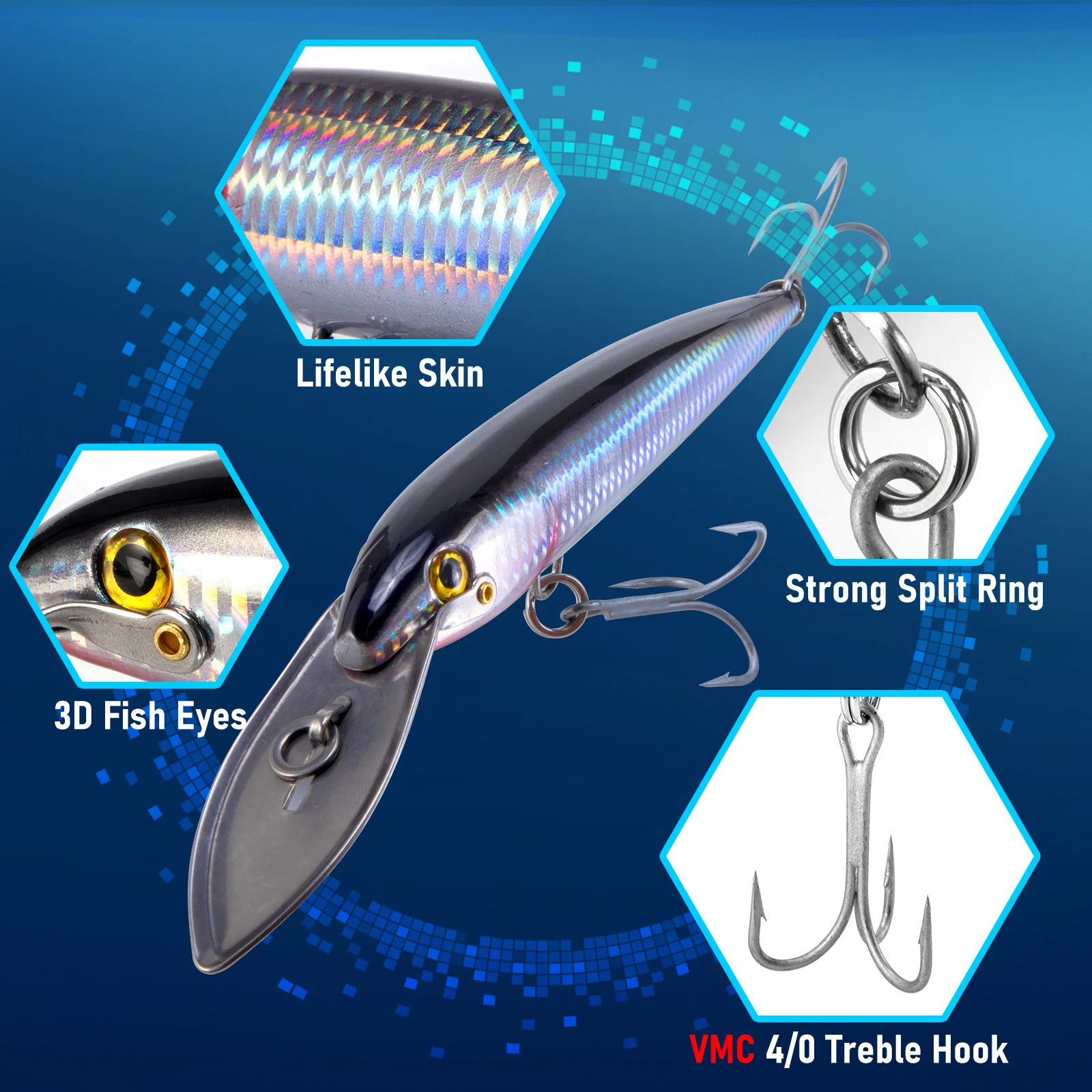 60g Minnow Crankbait Fishing Lure Diving-Lip Trolling Long Casting Saltwater Wobbler Swimbait Deep Sea Fishing Lure 190mm Pesca 240603