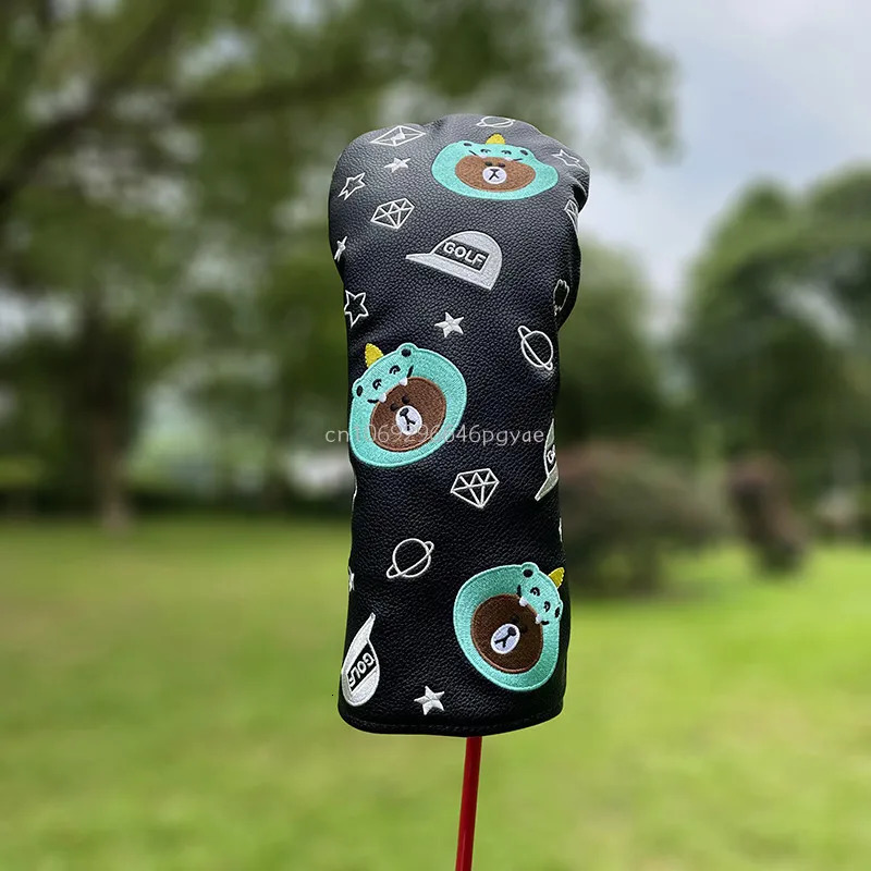 Korean Cartoon Bear Rabbit Chick Golf Club Driver Fairway Wood Hybrid Putter Mallet Putter Headcover And iron Head Cover Protect 240603