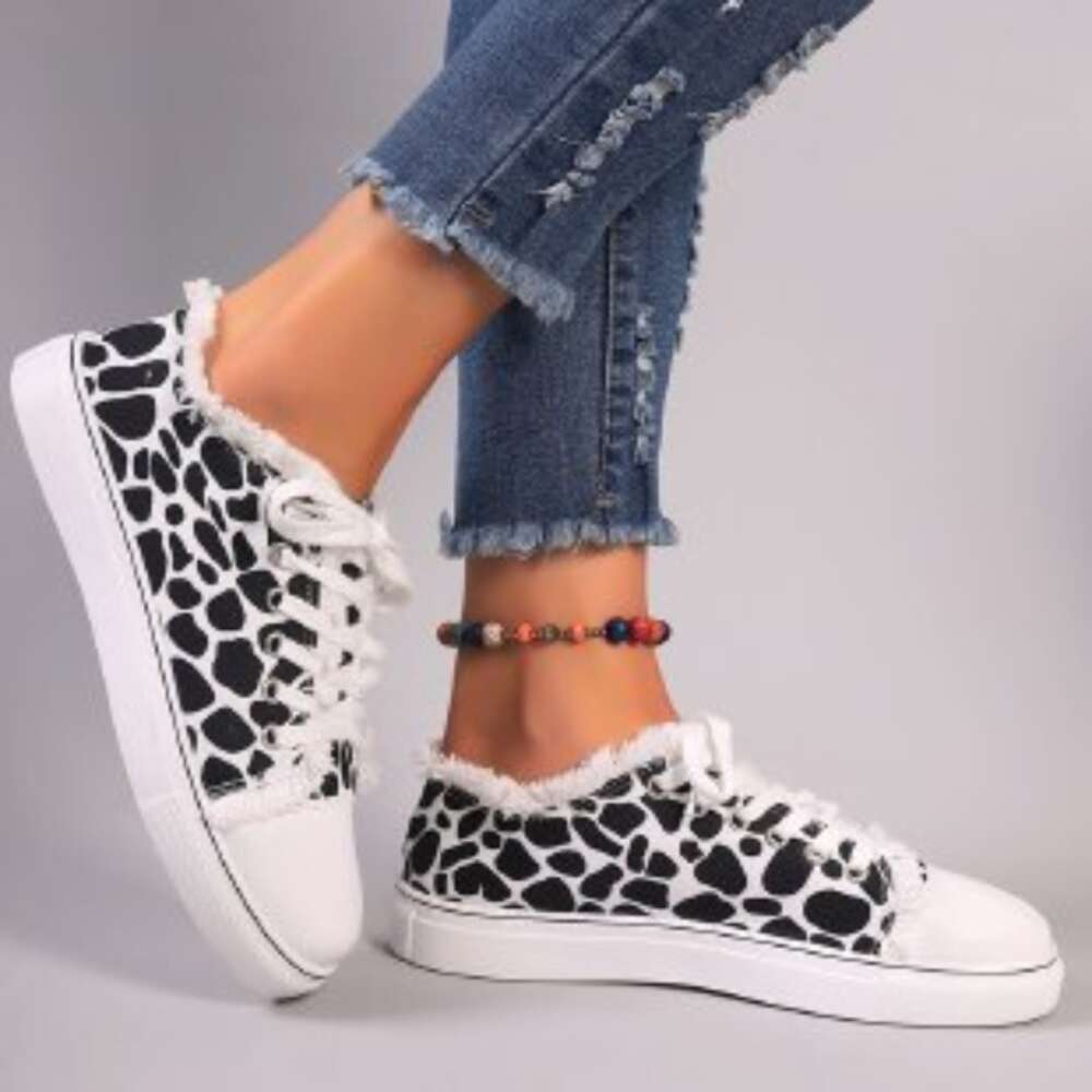 Ddmytiger Ddmytiger Lace Up Casual Rubber Slippers Low Women S Round Toe Flat Heels Shoes Light And Stylish