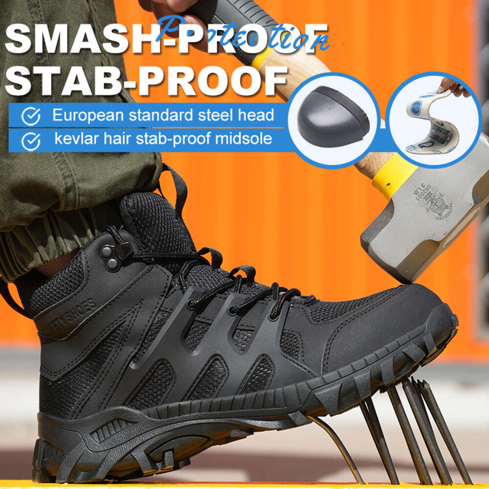 Anti-stab Men Steel Toe Puncture Proof Breathable Safety Sneakers Man Construction Work Shoes Male Boots 8466c