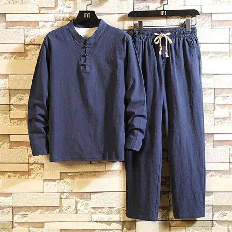 Shirt trousers autumn fashion men shirt spring Man Cotton and linen shirts long sleeve mens casual shirts men M to 5XL 240530