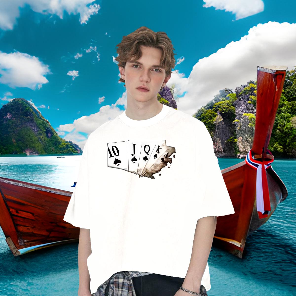 Cool Design T shirt High Street Hip Hop Short Sleeve Cotton O-Neck Tshirts DIY White Plus Size Tops