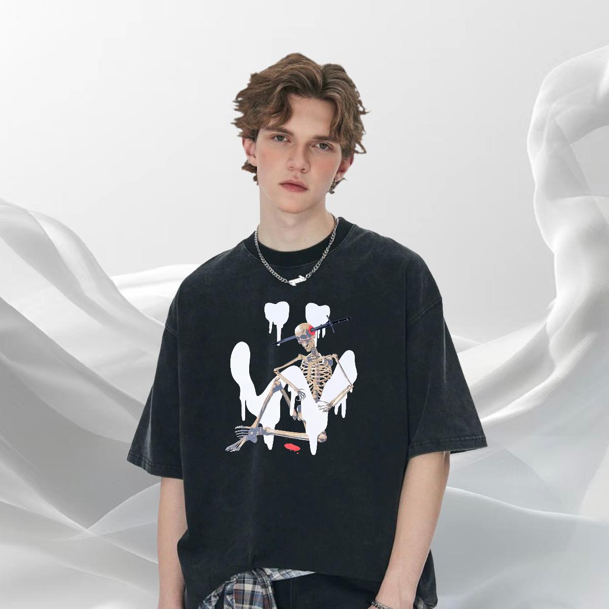 Unisex Men Tees Round Neck Short Sleeve High Street Hip Hop T Shirt For Man White Plus Size 2024 Designer Wear