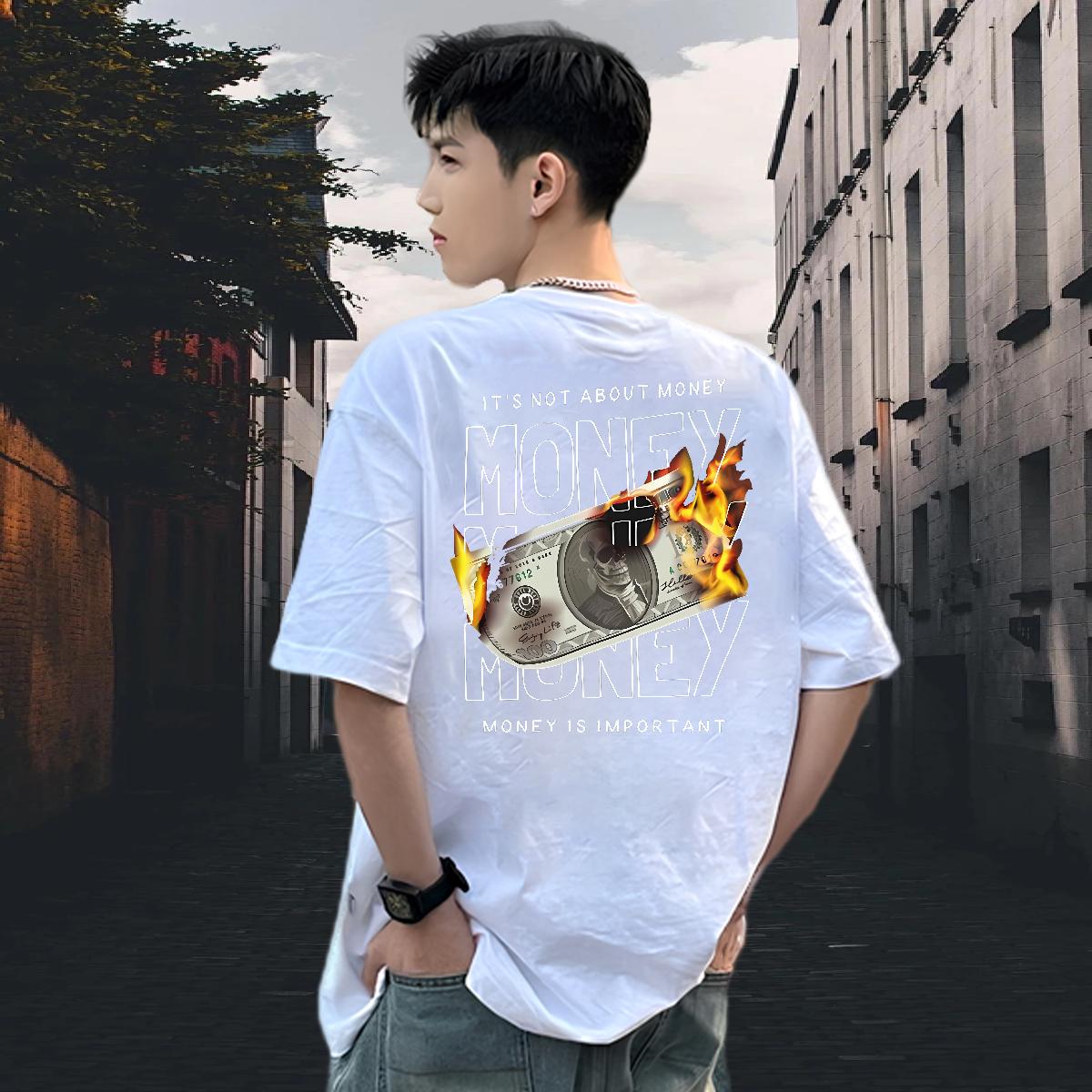 2024 DIY T-Shirts Cotton Breathable Short Sleeve Hip Hop Men Clothes T-Shirt Custom Cool Design Tees