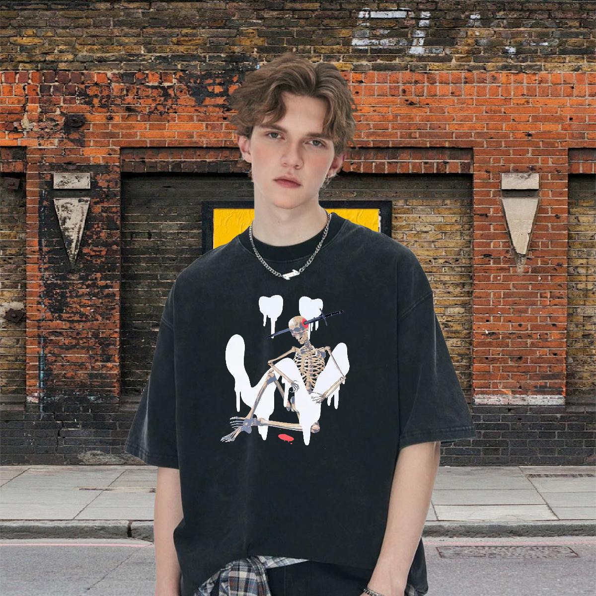 High Quality Men Tops Tees Short sleeve Cotton Soft High Street Hip Hop T-Shirts for Men White Plus Size Fashion Tees Shirts