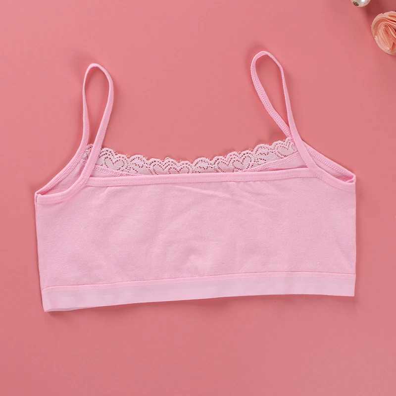 Camisole Camisole 4pcs/Lot Girl Bra Cotton Teenage Underwear Summer s Lace Vest rens Breast Care 6-12 Y WX5.31