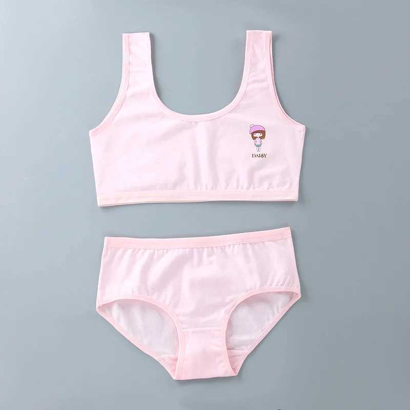 Camisole Camisole New Cotton Girls Tank Tops Cute Comfortable Puberty Girls Bra Teen Underwear Set 7-16Years Teen Girls Bra WX5.31