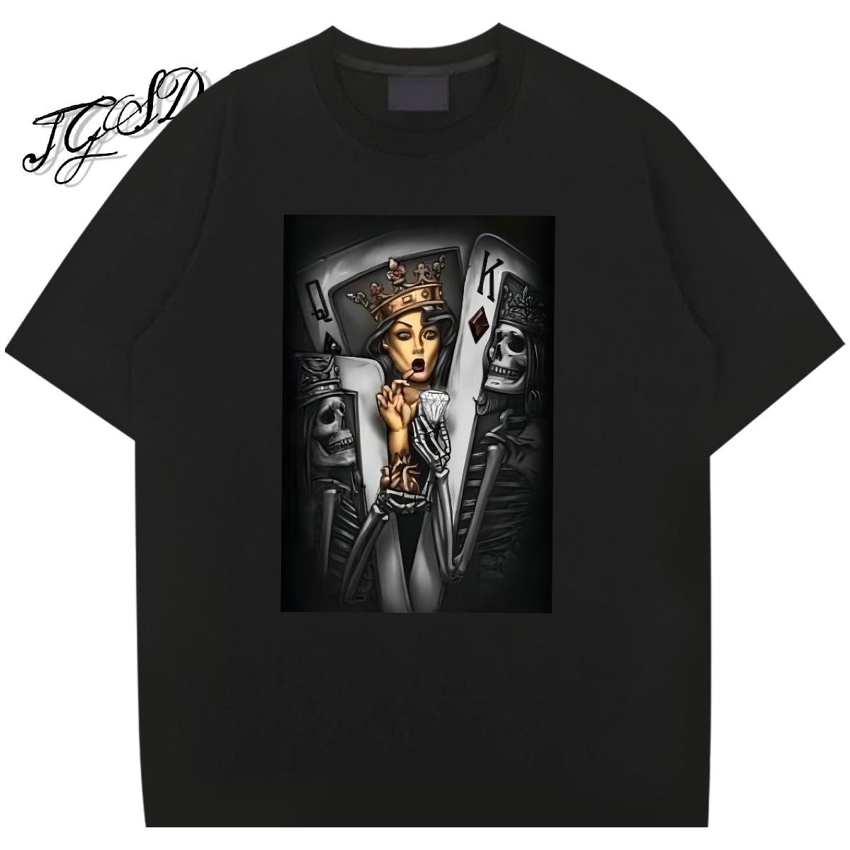 Classic T Shirts Men Cartoon Printing S-3XL Home Outdoor Mens Tshirts Cotton Breathable 5A Polos