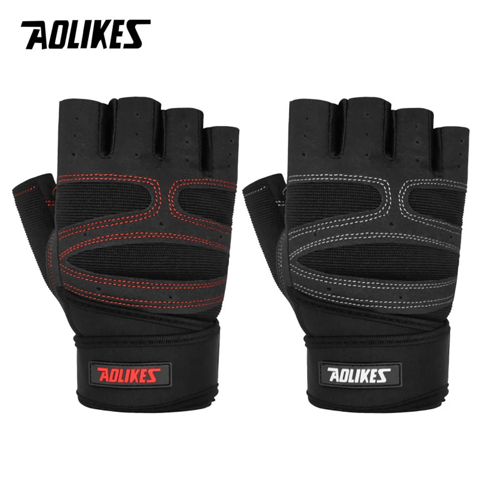 AOLIKES Half Finger Gym Gloves Heavyweight Sports Exercise Weight Lifting Gloves Body Building Training Sport Fitness Gloves 240603