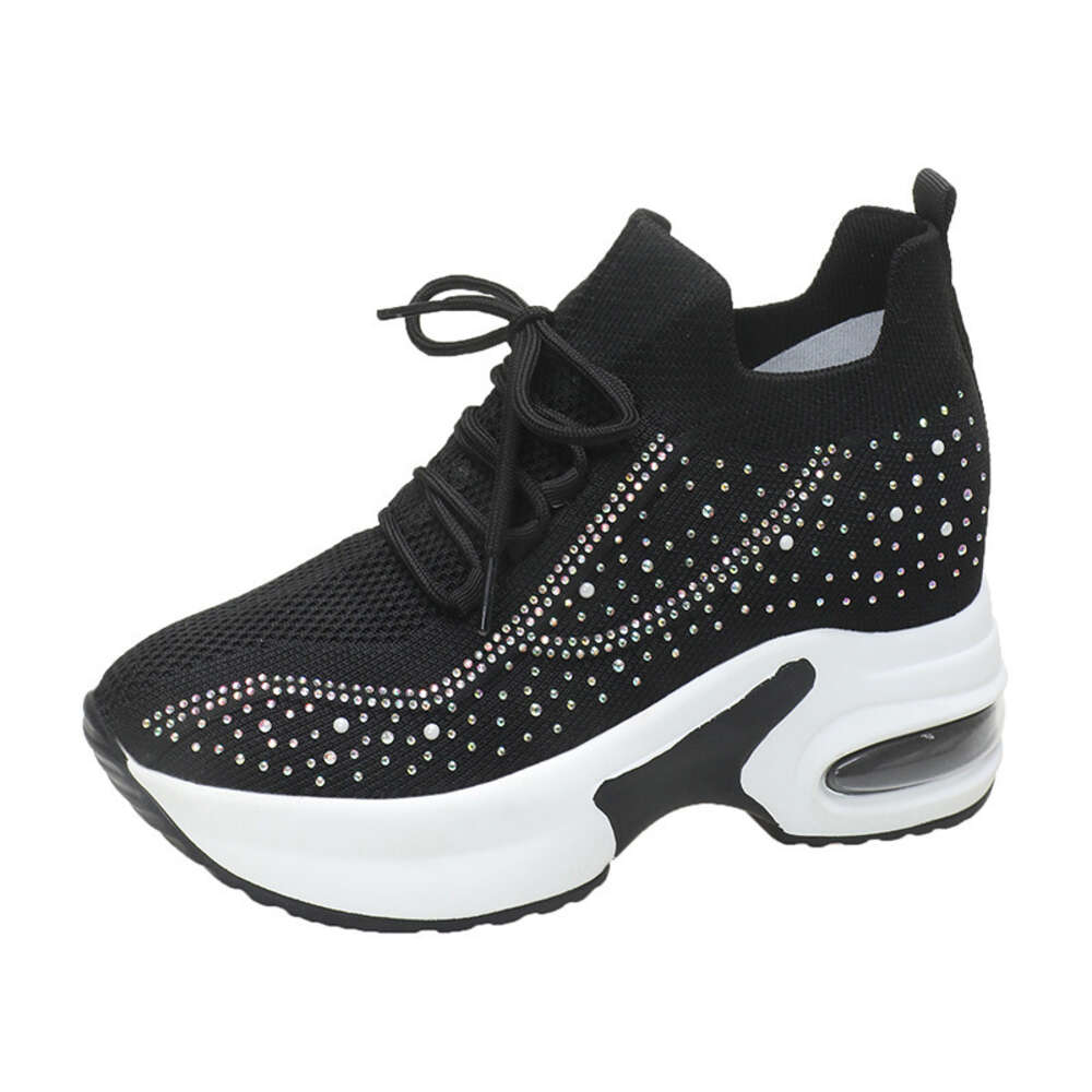 Ddmytiger Ddmytiger Women S Rhinestone Breathable Mesh Thick Bottom Lace Up Sneakers Lightweight Walking Trainers Zapatilla Deportiva Mujer ddmythur