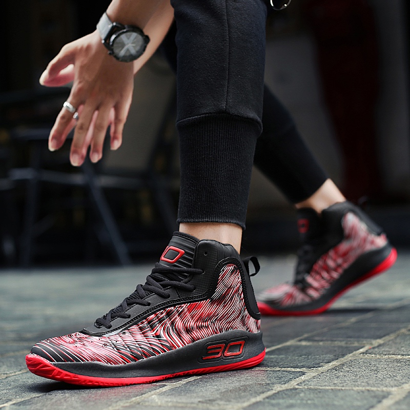 Professional Light Basketball Shoes Breathable Anti-slip Basketball Sneakers Men Lace-up Sports Shoes