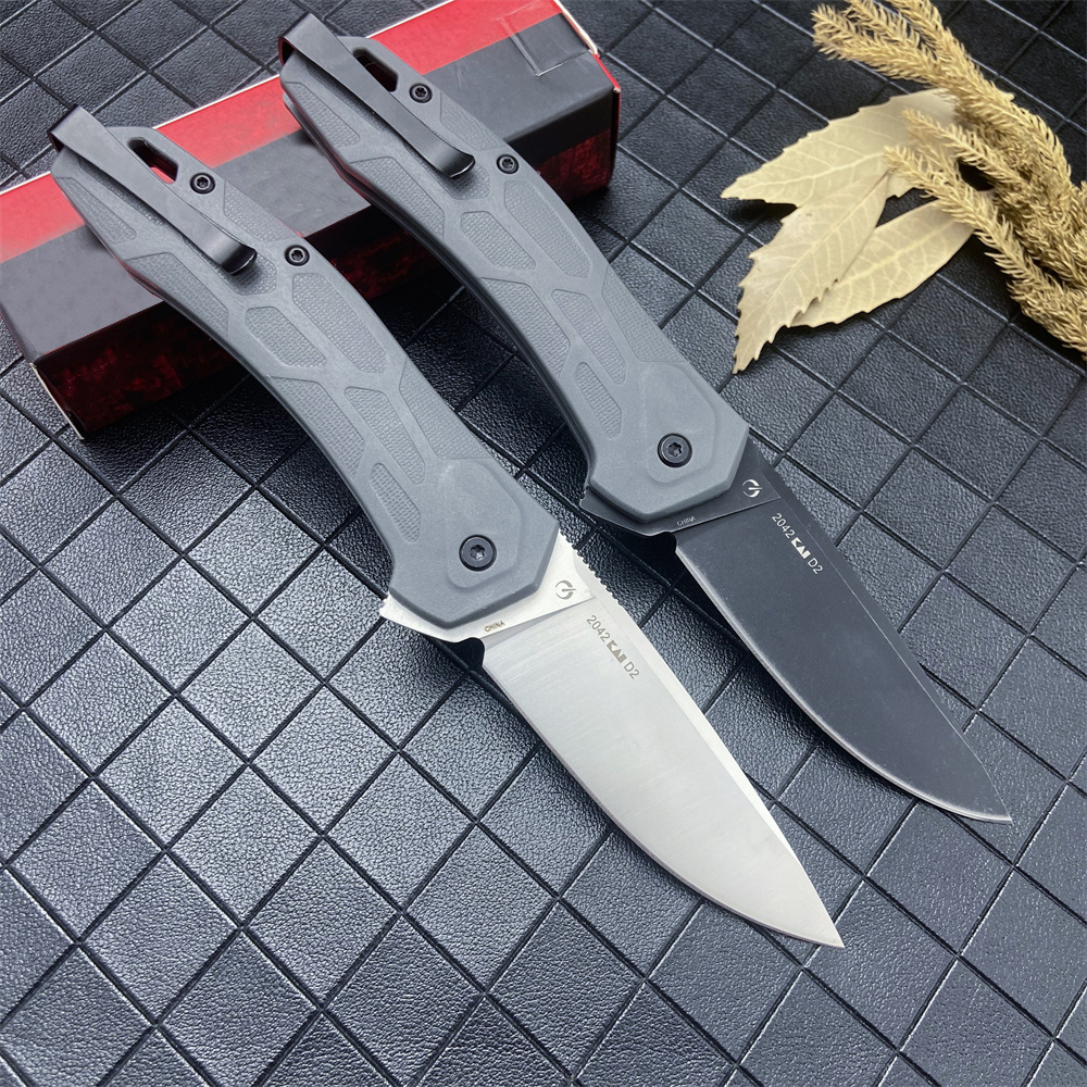 Outdoor KS 2042 KVT Flipper Folding D2 Blade Nylon Wave Fiber Handle Easy To Carry Camping Hunting Hiking Pocket Knife 1660 3655 3800 1776