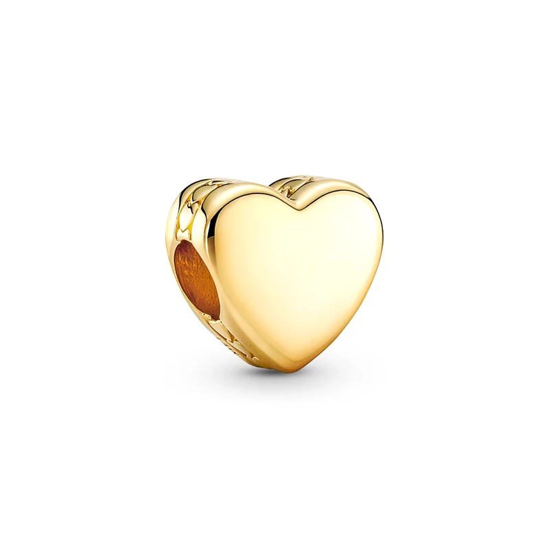 2024 Mother's Day Charm Gold Silver Clips Heart Charm Beads Fit S925 Snake Bracelet Women Jewelry Gifts DIY