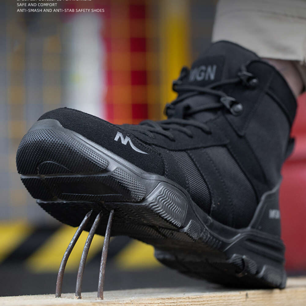 Steel Toe Cap Non Slip Industrial Men Leather Safety Shoes Anti-Scalding Anti-Smash Anti-Puncture Work Boots