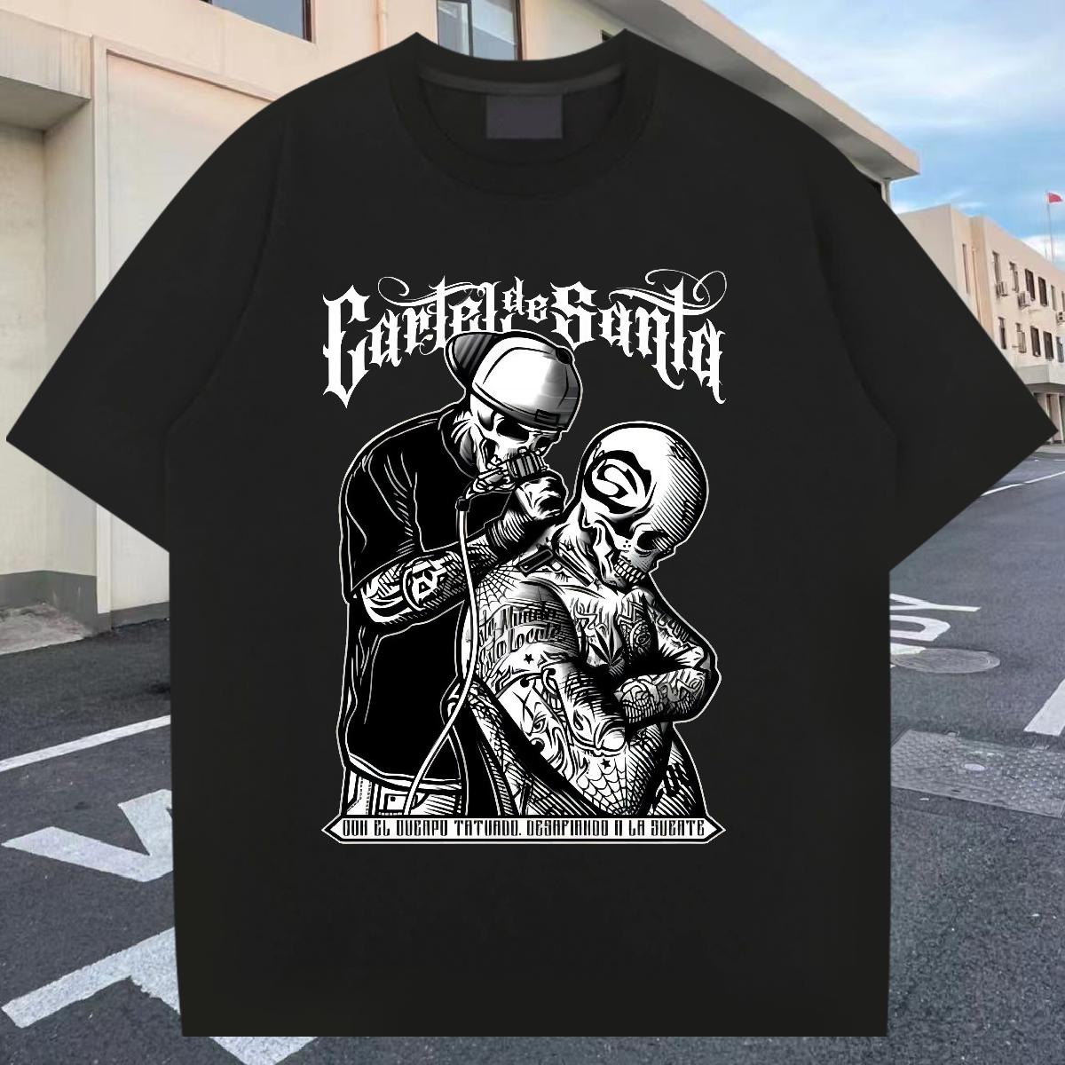 2024 T shirt Anime Print Couples T Shirts Street wear Hip Hop Breathable Short Sleeve Wholesale Tees