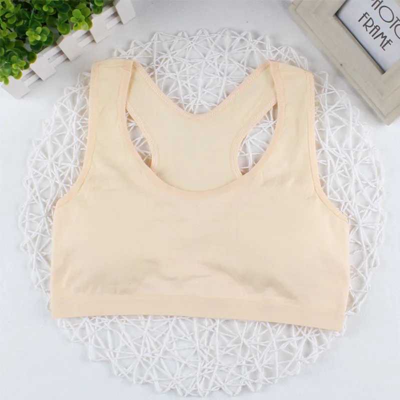 Camisole Camisole Teen Training Bra Girl Vest Cotton Spandex Sport Tops Adolescente s Underwear 9-14Year Wireless Girls Bandeau Top WX5.31