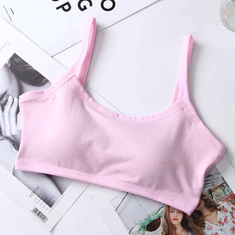Camisole Womens Tanks Camis Girls Underwear Cotton Sport Training Bra Teenagers Girls Sling Small Vest Underwear Soft Breathable Teen Bras WX5.31