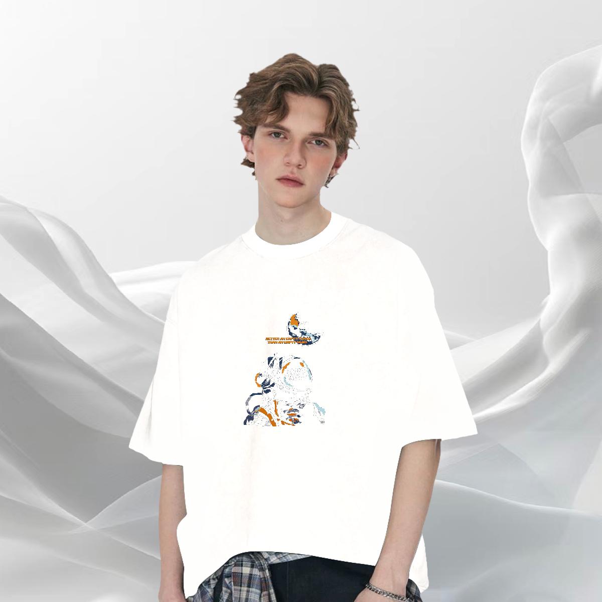 Popular T-Shirts for Men Street wear Hip Hop Cotton Breathable Tshirts New Arrival Black White Clothings