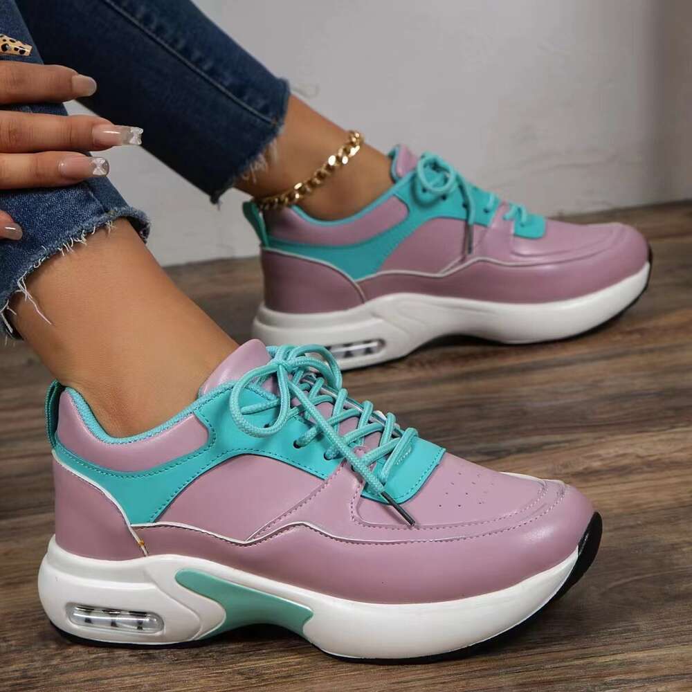 Ddmytiger Ddmytiger Breathable Lace Up Sneakers Women S Vulcanized Sports Running Shoes Blocking Platform Loafers