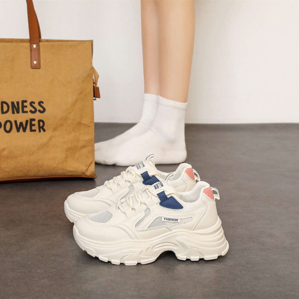 Chunky Sneakers for Women Platform Fashion White Dad Shoes Summer Mesh Breathable Wedge Casual Walking Tennis ddmythur