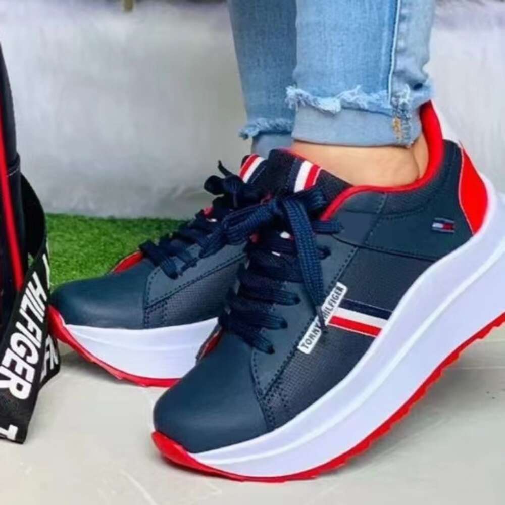 Ddmytiger Ddmytiger Women Spring New Pu Leather Fashion Lace Up Sneakers Casual Brand Designer Thick Sole Anti Slip S Vulcanized Shoes ddmythur