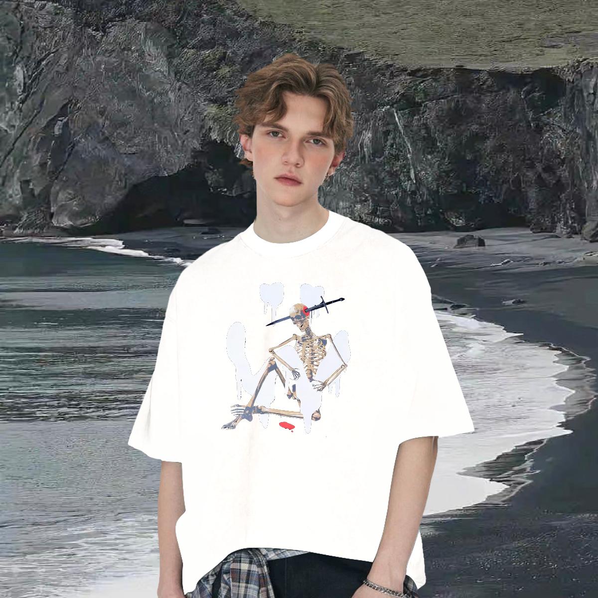 Popular Men Tshirts Breathable Crew Neck Cotton Street wear Hip Hop T-Shirts White Plus Size Brand Tops