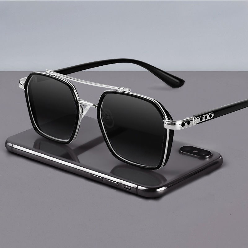 Photochromic Sunglasses Square Frame Oculos De Sol Retro Driving Goggles Polarized Goggles Cycling Punk Glasses Men Women