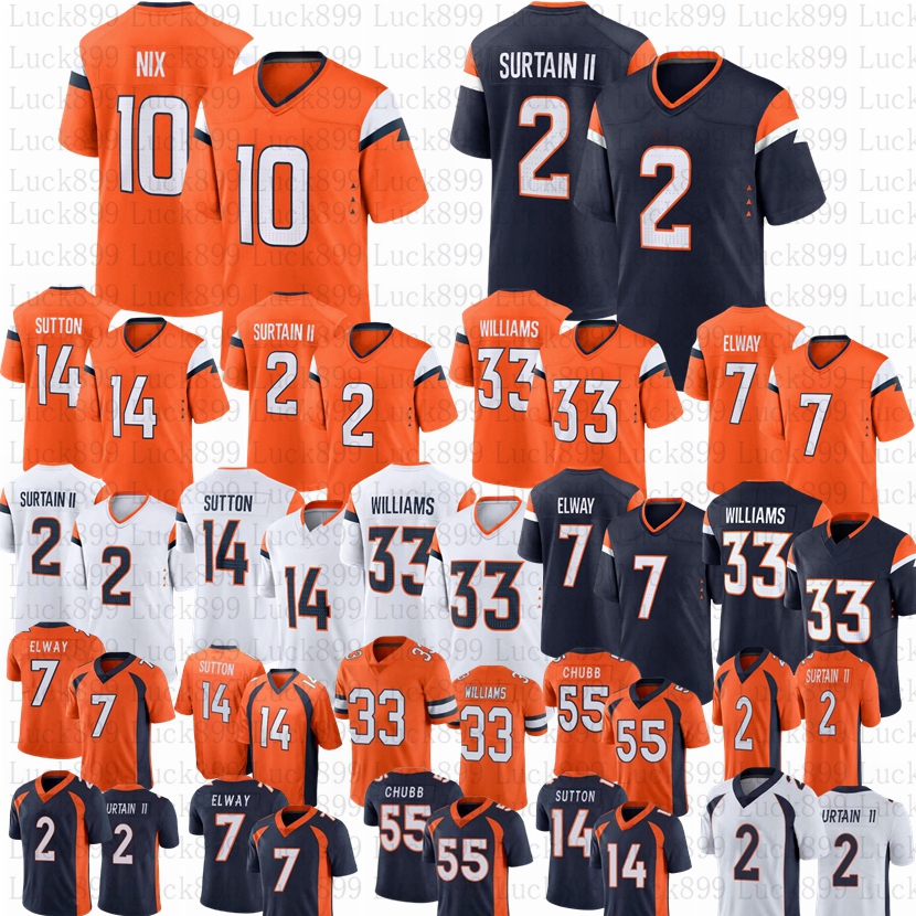 Bo Nix Peyton Manning Patrick Surtain II Football Jersey Javonte Williams John Elway Courtland Sutton Marvin Mims Jr Riley Moss Alex Singleton Quinn Meinerz